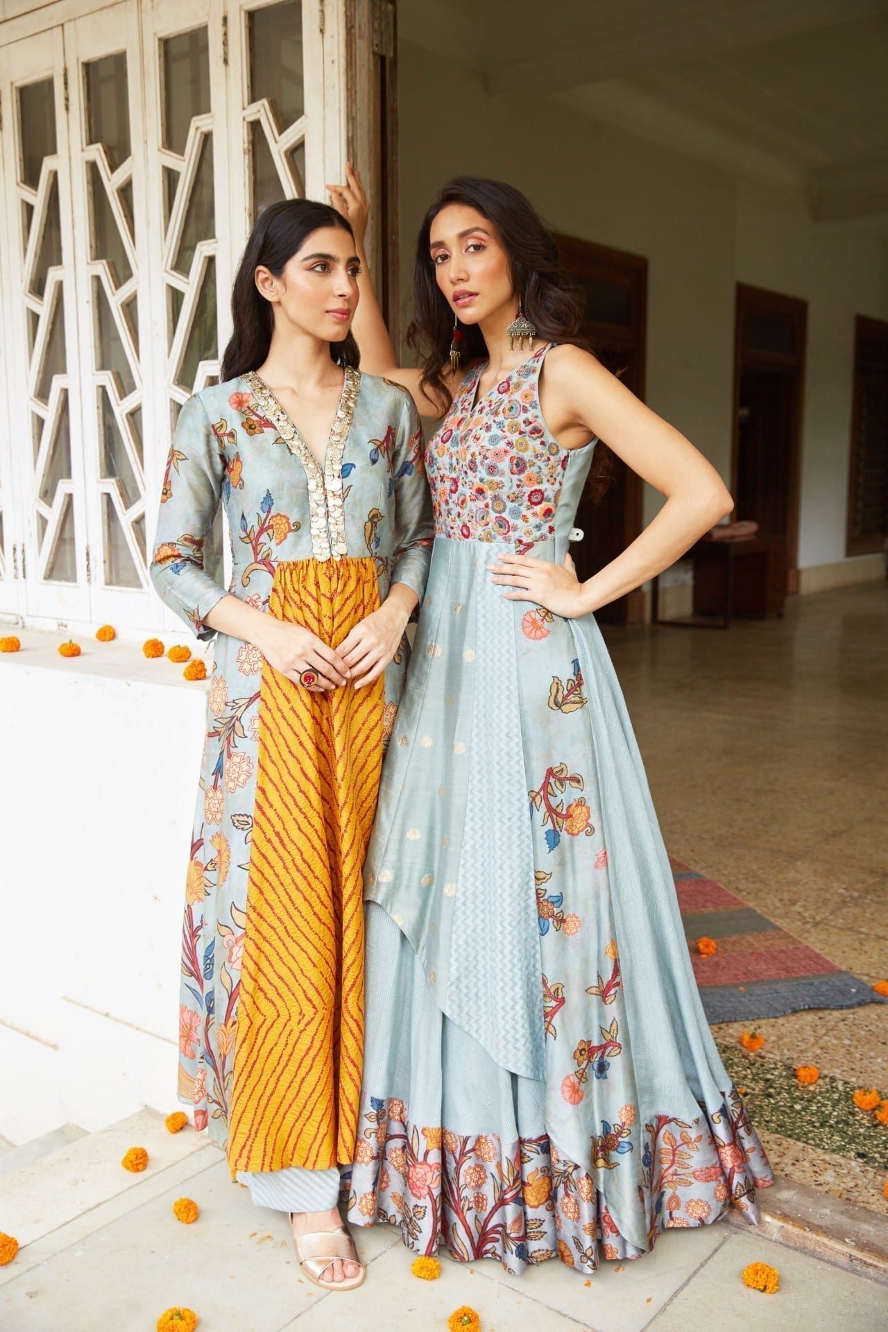 Designer Indo Western Layered Gown | Fusion Fashion For Shaadi Sagaai
