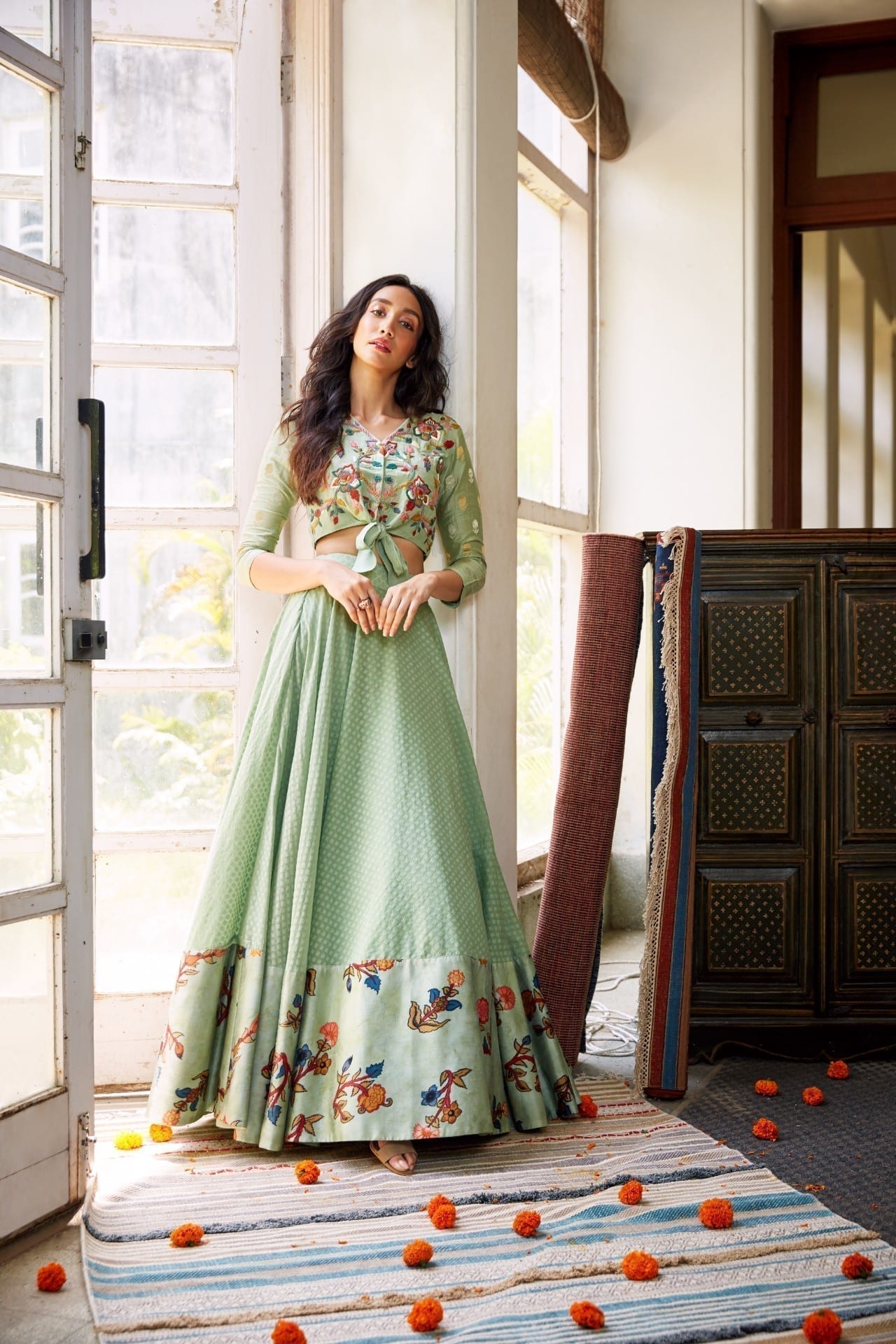 Sheer Long Sleeves Lace Wedding Gown Satin Skirt – loveangeldress