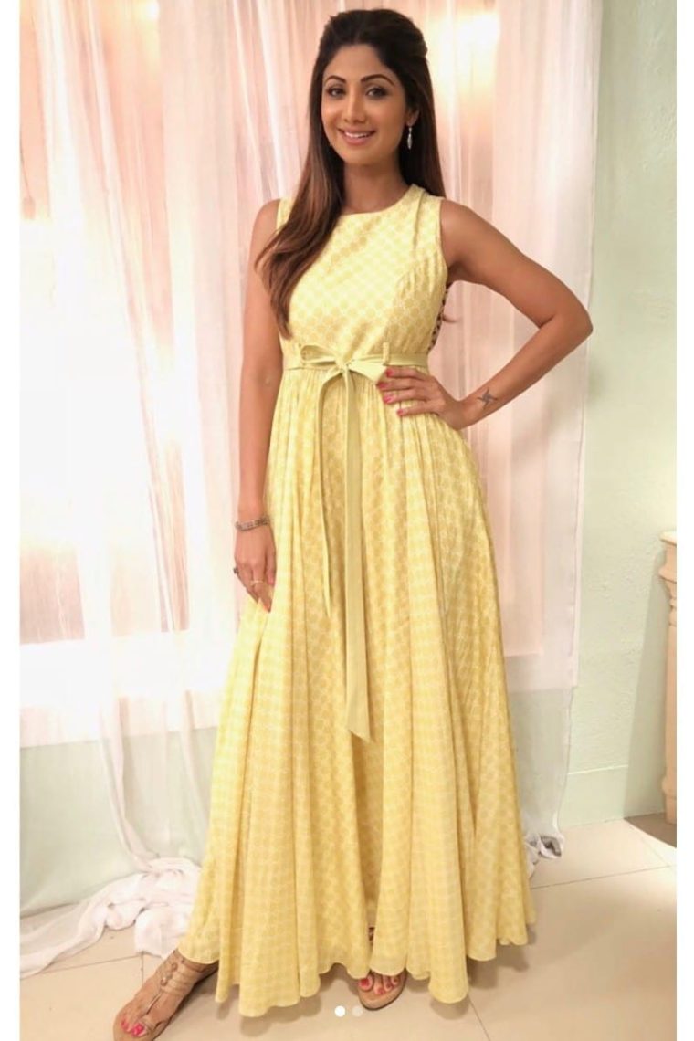 Yellow Printed Maxi with Belt