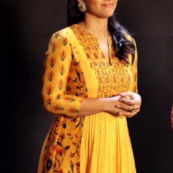 Yellow Ankle Length Dress