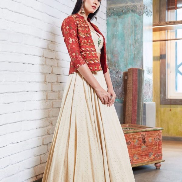 Buy Black Banarasi Lehenga Skirt with Red Raw Silk Kurta online in USA –  Pure Elegance