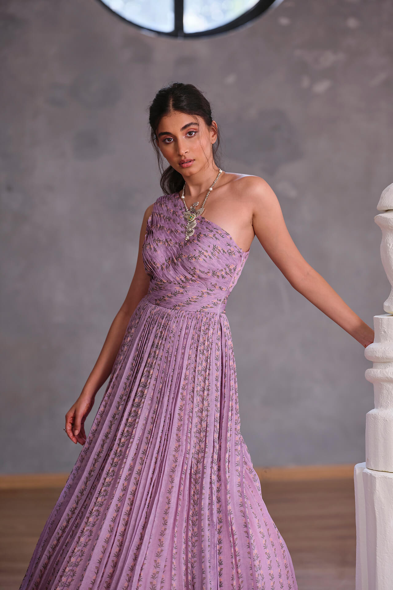 Ladivine CD242 Size 12 Lavender Long Pleated Chiffon A Line Bell Sleev –  Glass Slipper Formals