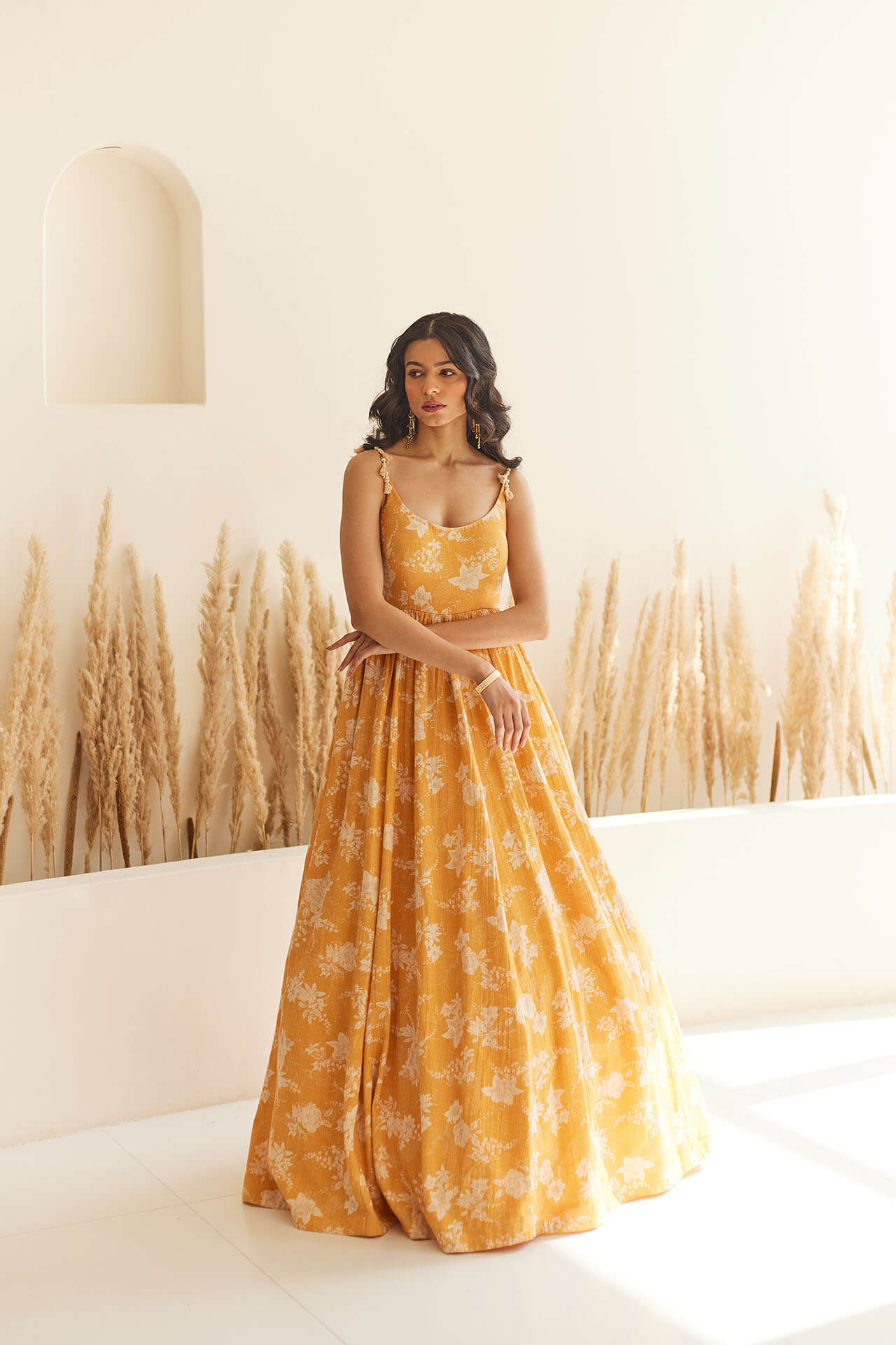 Buy Yellow Dresses & Gowns for Women by MADHURAM TEXTILES Online | Ajio.com