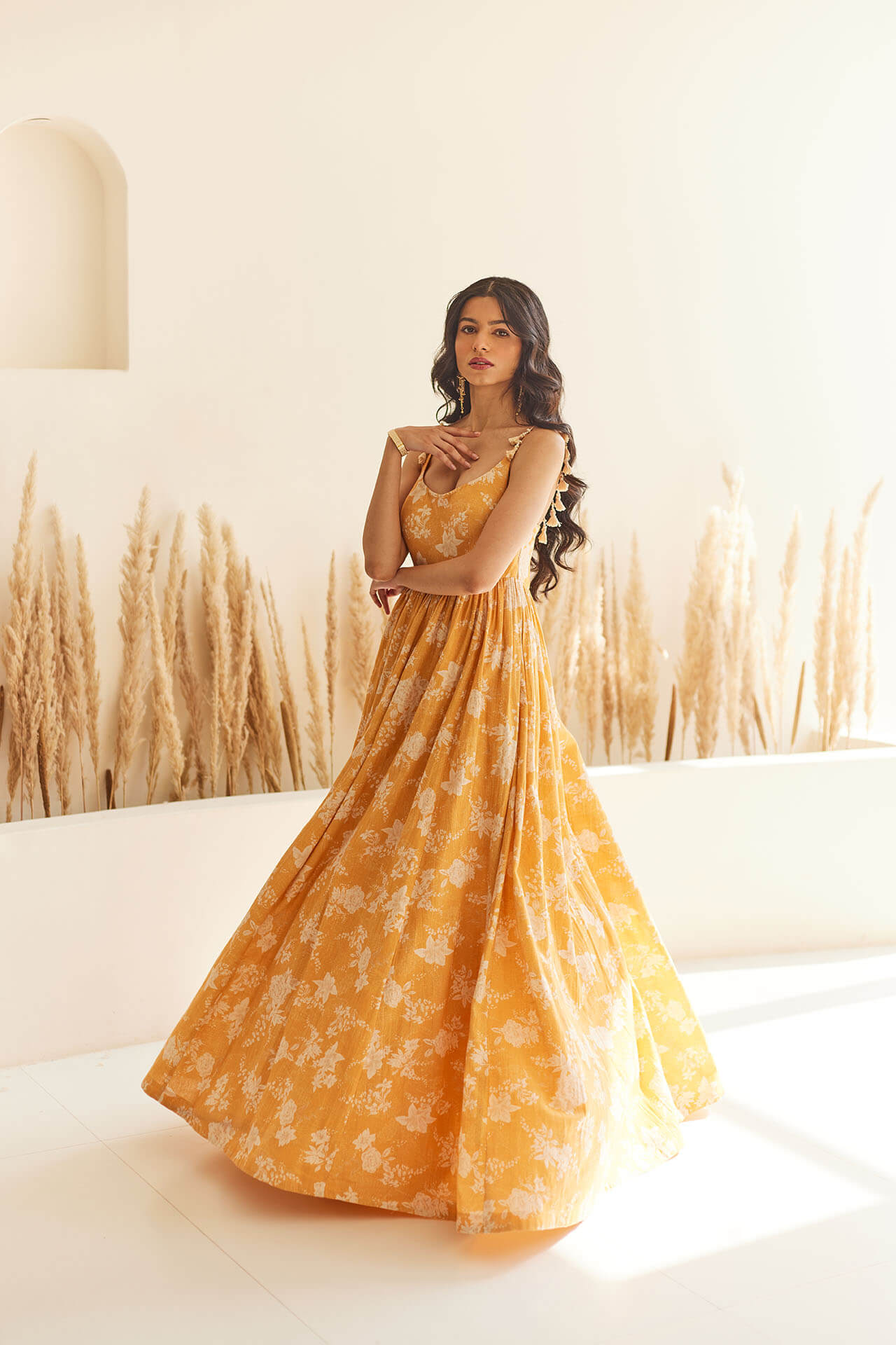 Sea Green Floral Print Frock Style Designer Gown - Ready To Ship, Salwar  Kameez Designer Collection