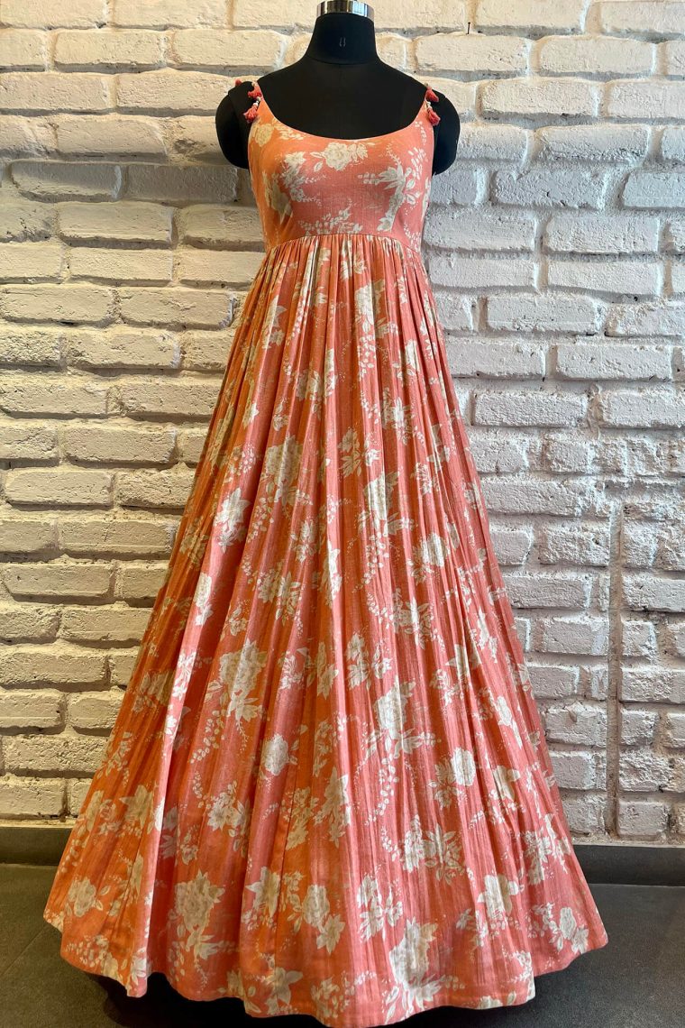 Peach Floral Gown