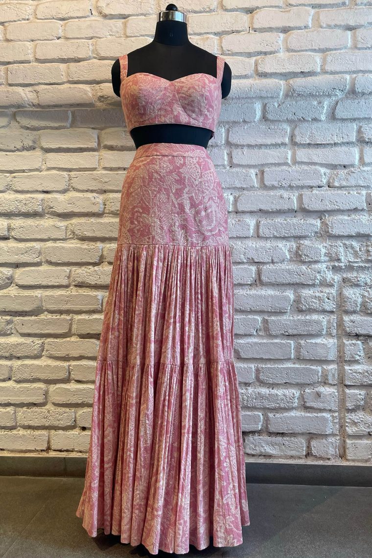 Pink Brallete - Skirt Set