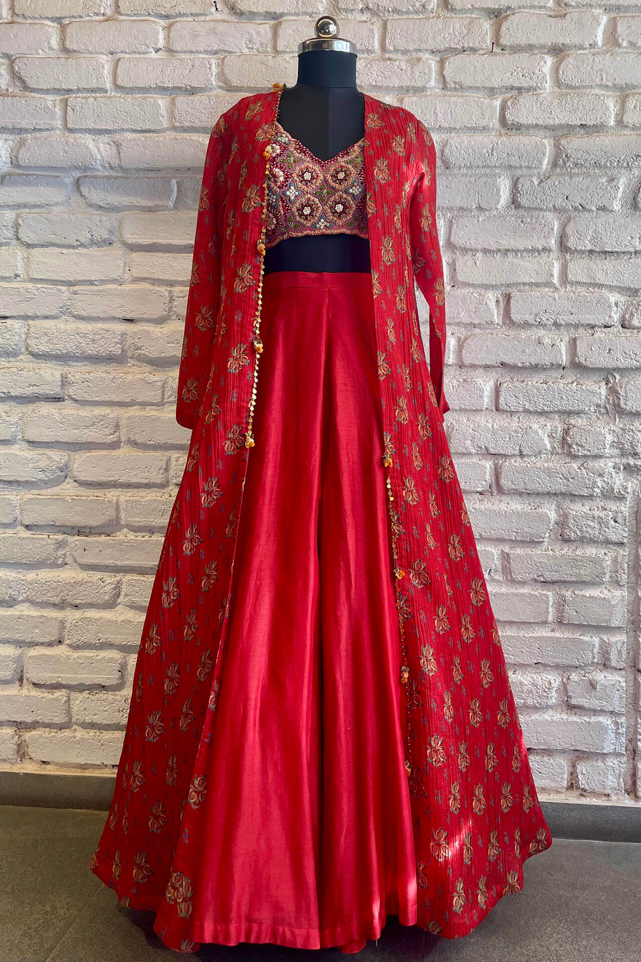 Red croptop - cape set