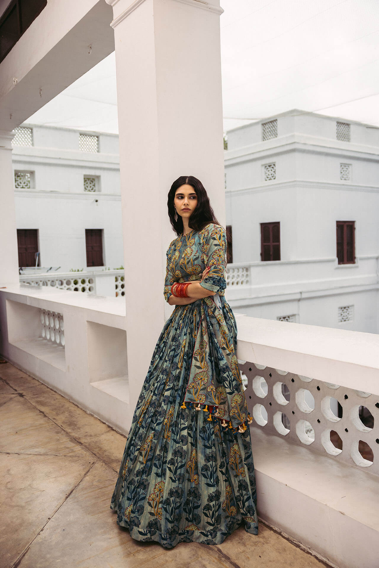 Sitara croptop skirt - dupatta