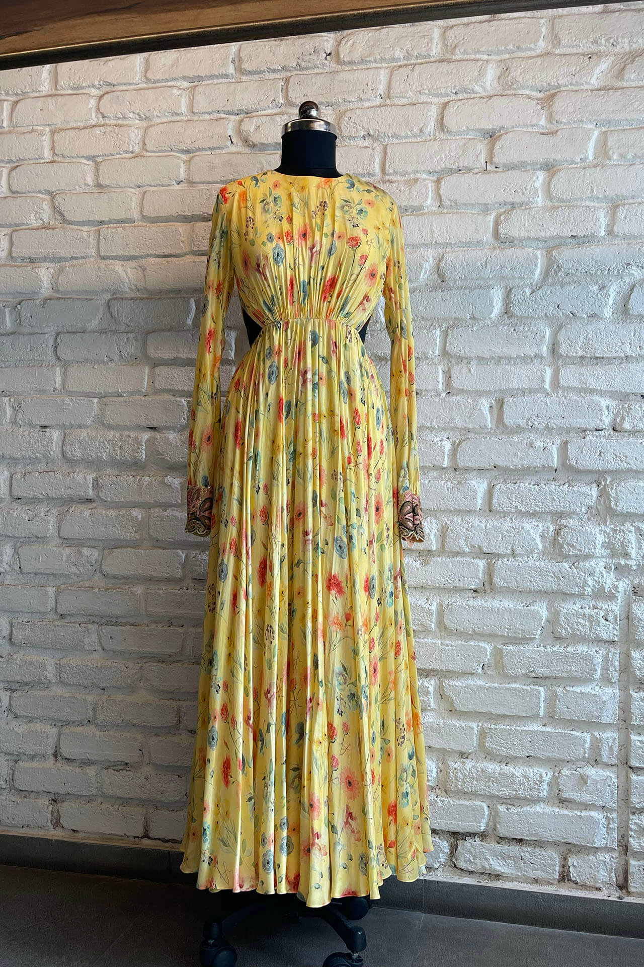 Yellow Cutout Maxi Dress