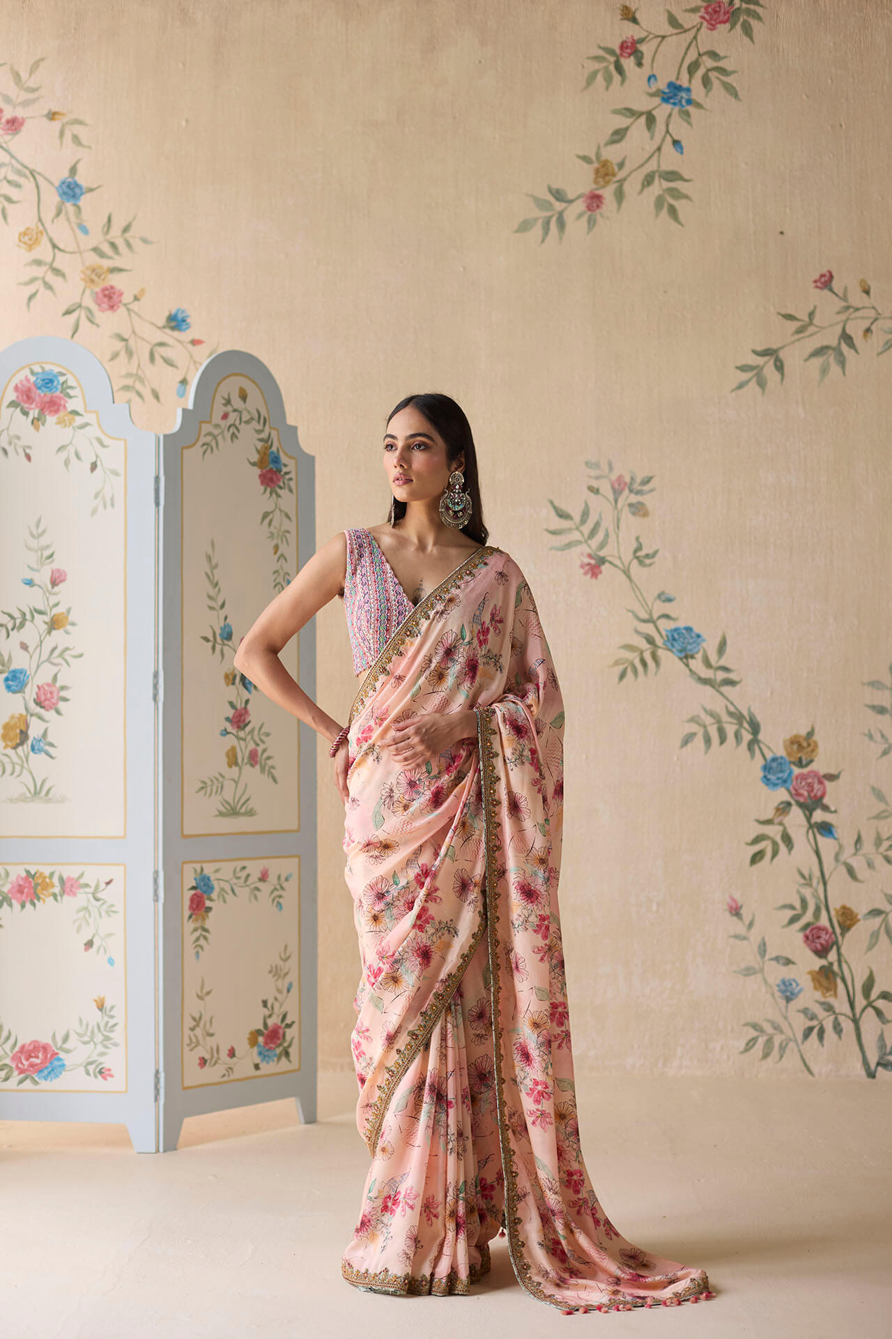 Pink Silk saree