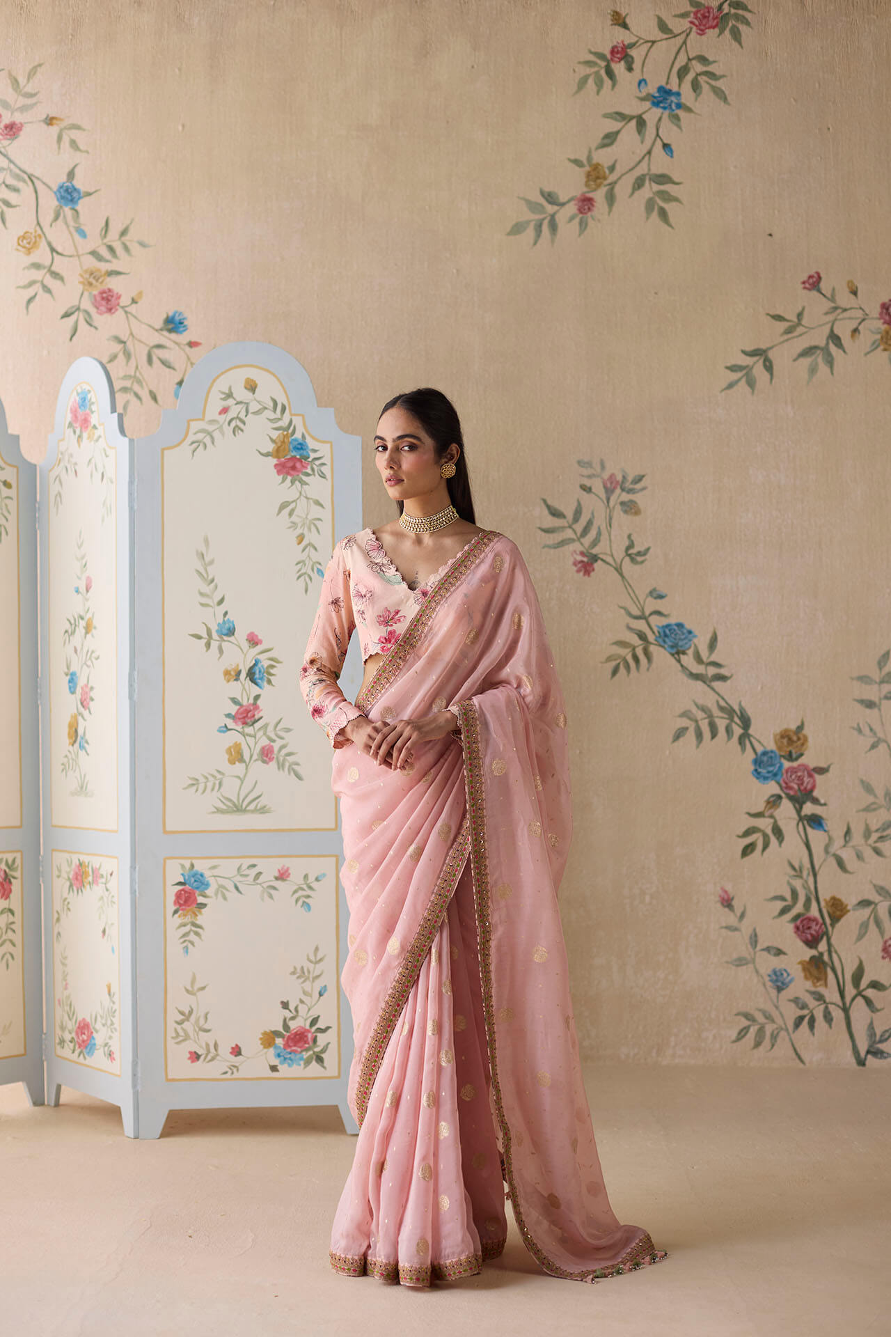 Soft Pink Organza Saree