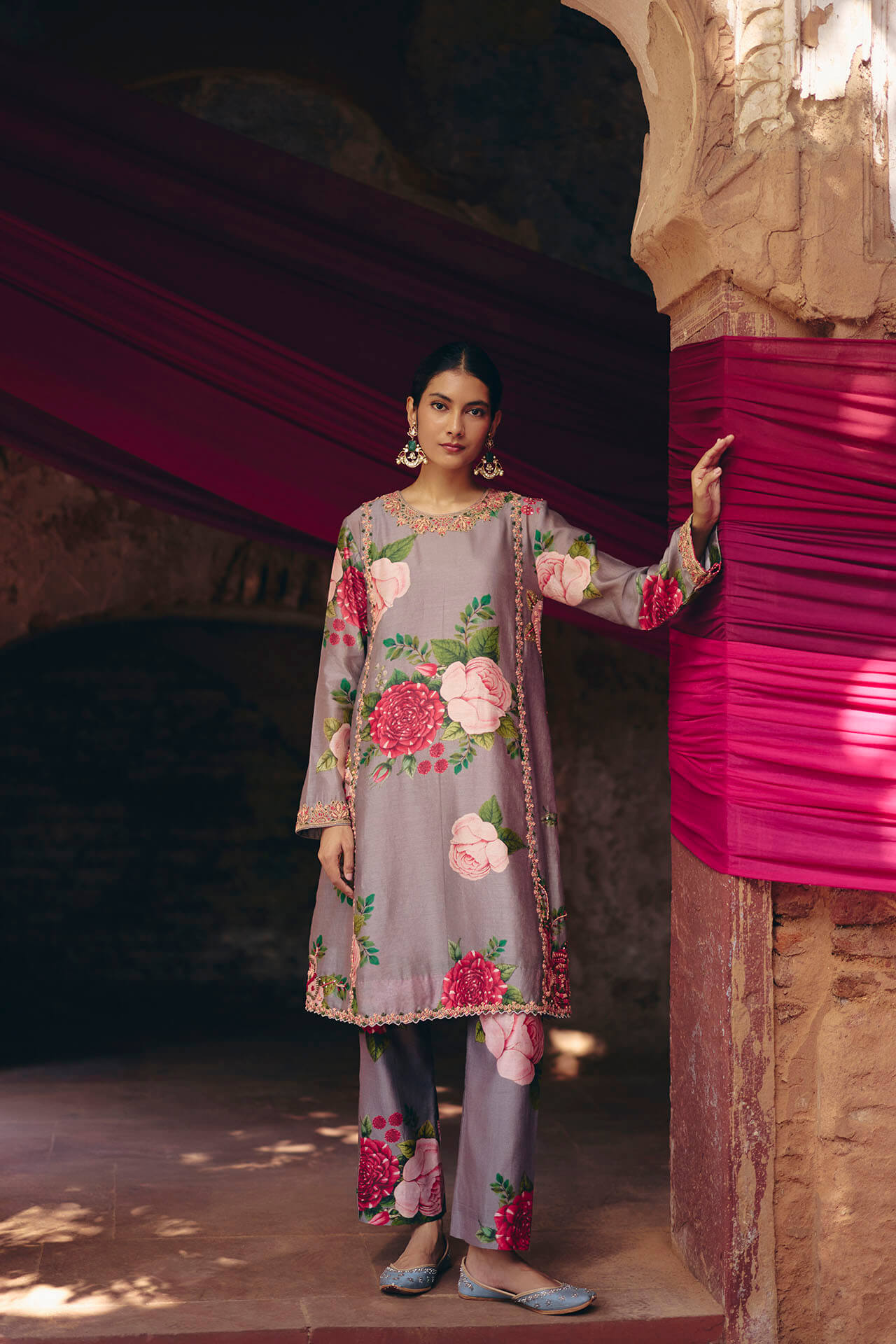 Grey Floral Coord set