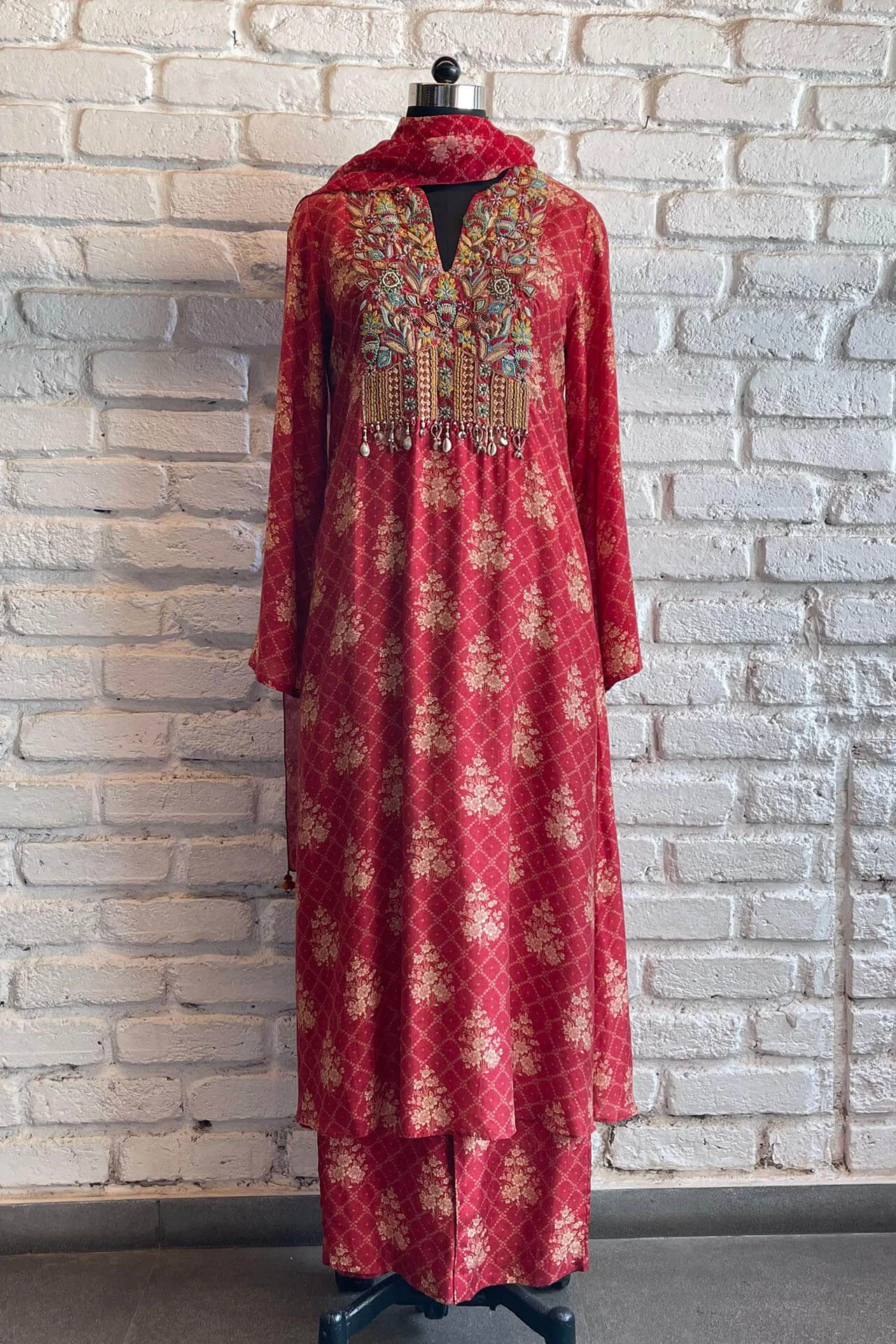 Red Kurta Set