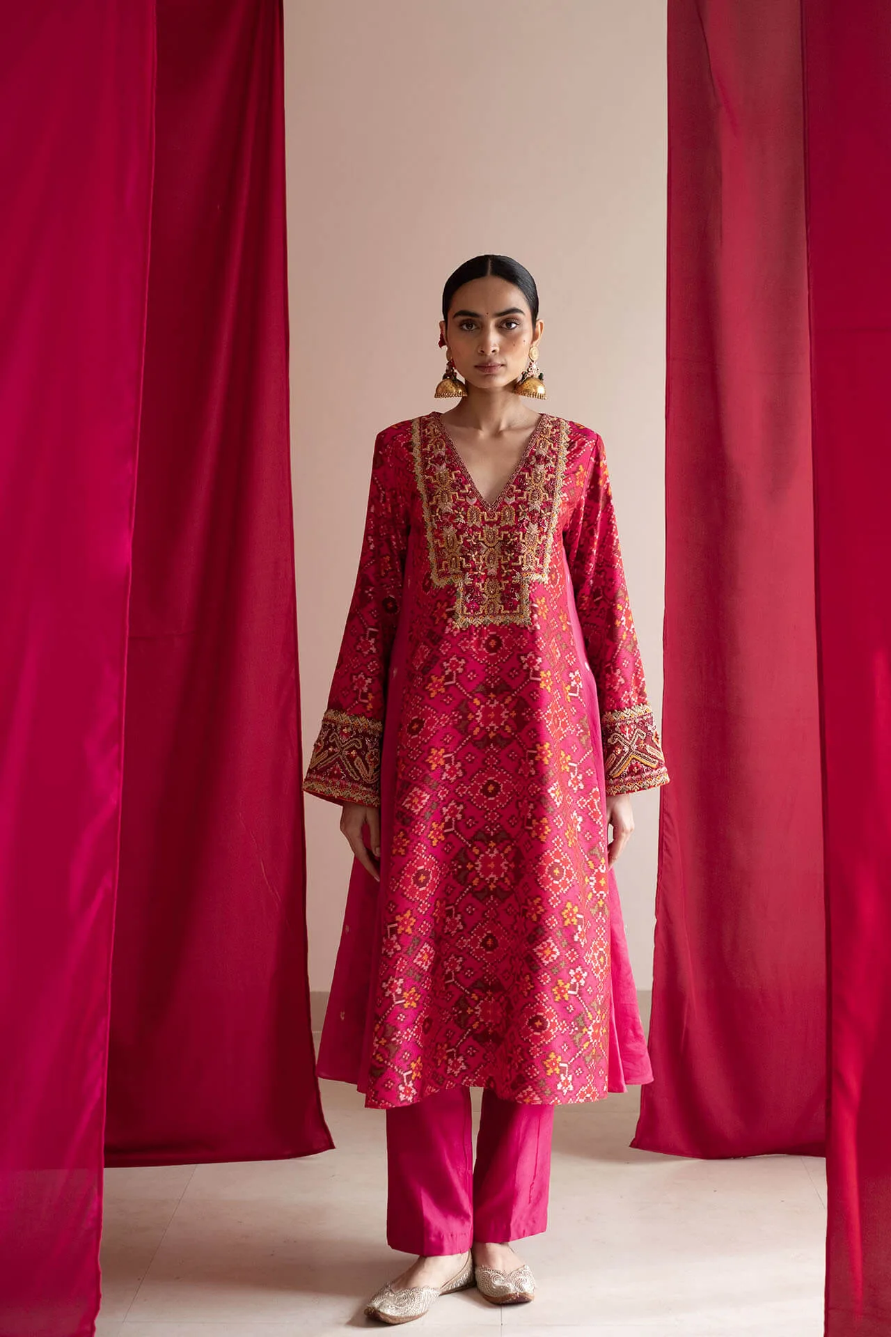Pink Patola Kurta